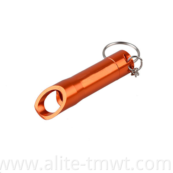 High Quality Mini Colorful Bottle Opener Keychain And 3 LED Torch Flashlight